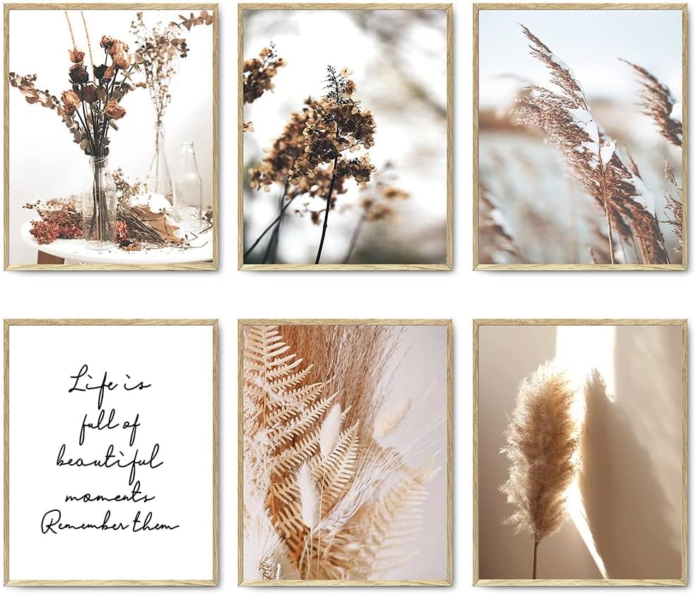 Reed Painting Dried Flower Plant Landscape Decorative Painting Poster Nature Wall Art Prin