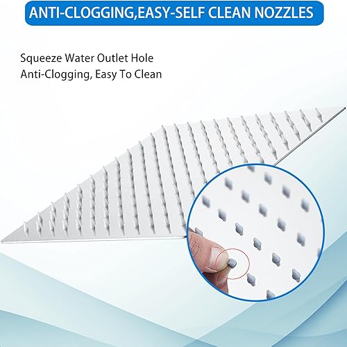 Miniatura 3 de Cabezal de ducha tipo cascada, de acero inoxidable de 8 pulgadas, de acero inoxidable, cabezal de ducha de alta presión, cabezal de repuesto de