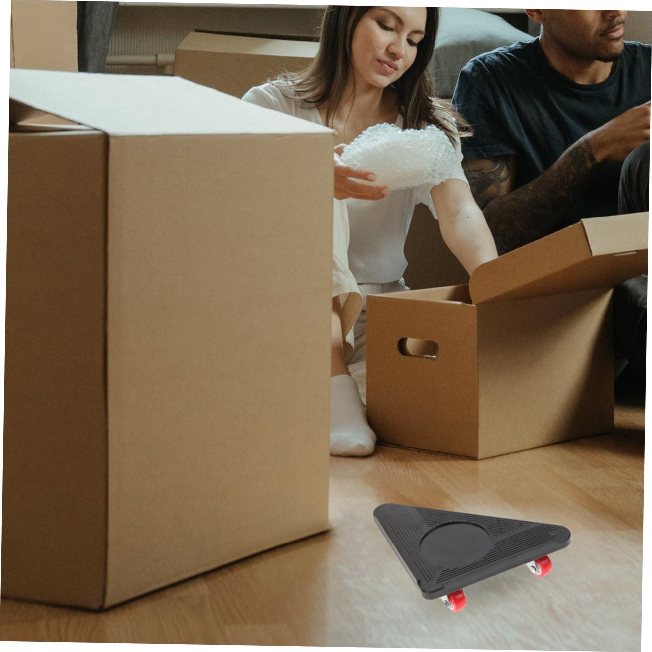 Carrelli Mobili Triangolari con Ruote Girevoli in Metallo Antiscivolo per Spostare Mobili Pesanti e Elettrodomestici Kit Sollevatore e Rialzo per Trasporto Efficiente in Casa e