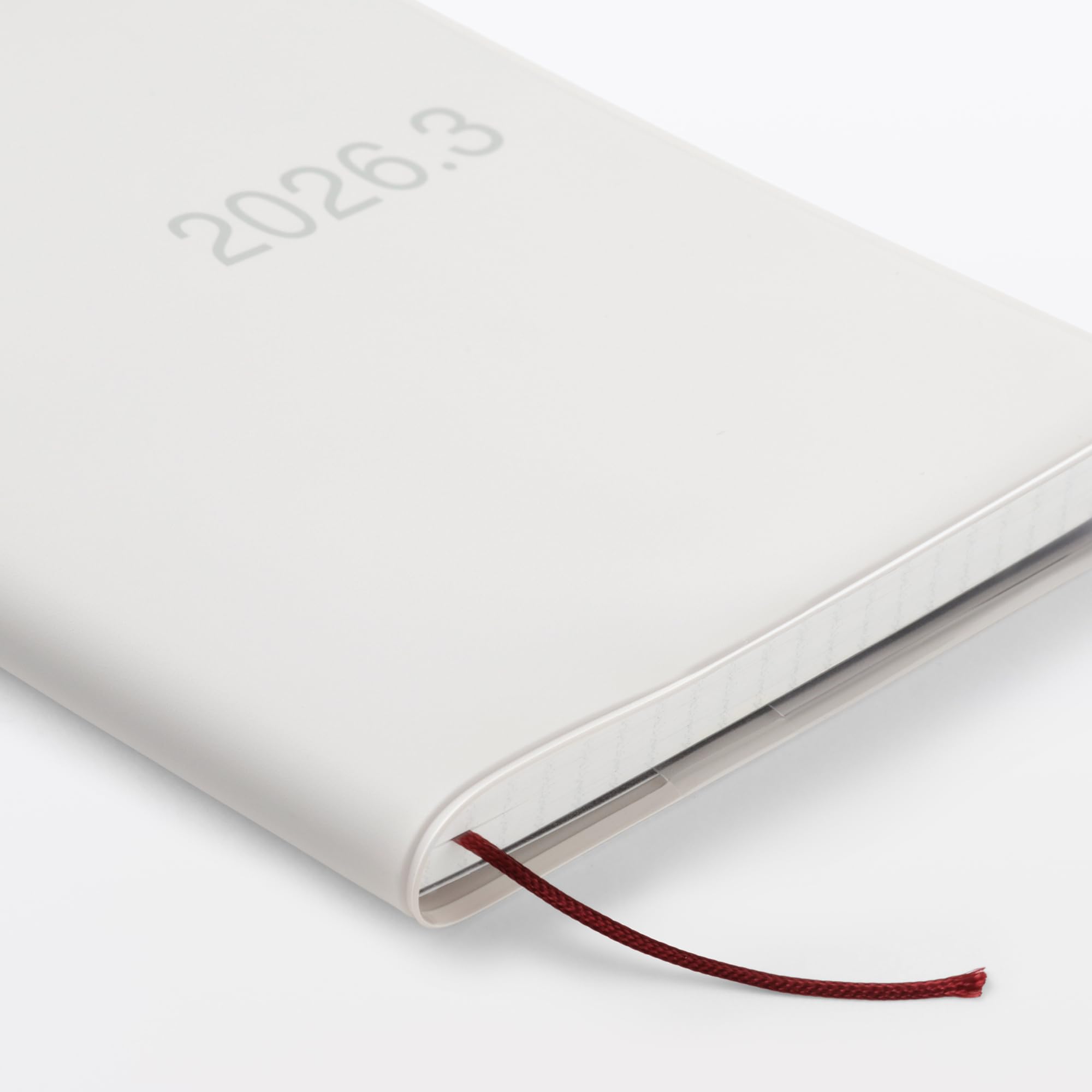 MUJI 76418818 Agenda mensual/semanal, comienza en marzo de 2026, A6, color blanco y gris