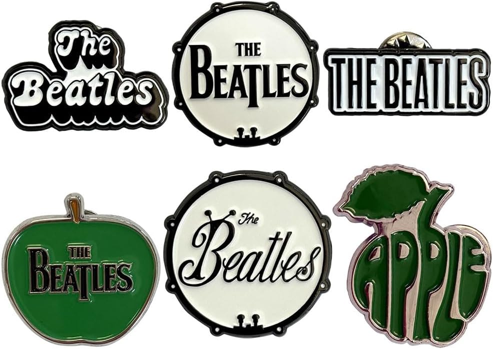 The Beatles Band Logos Boxed Pin Badge Set Size One Size