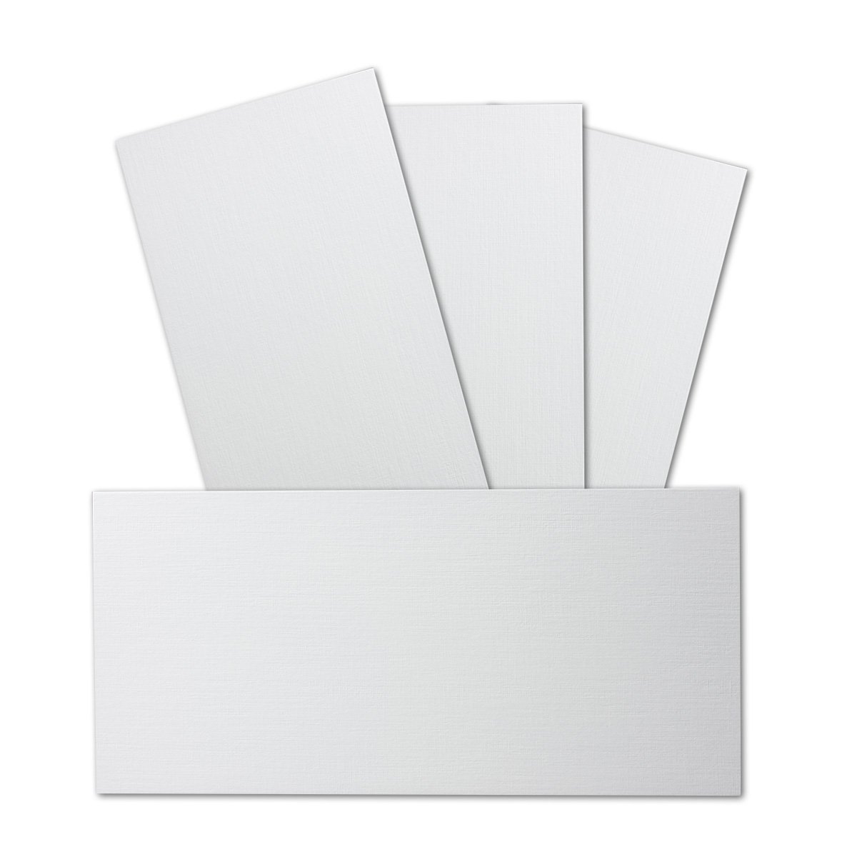 GUSTAV NEUSER 250 sztuk długich kartonów o strukturze lnu – kolor: biały – 99 x 210 mm – 250 g/m² – pojedyncza kartka bez zakładki – idealne do majsterkowania, scrapbookingu, kartek z życzeniami –