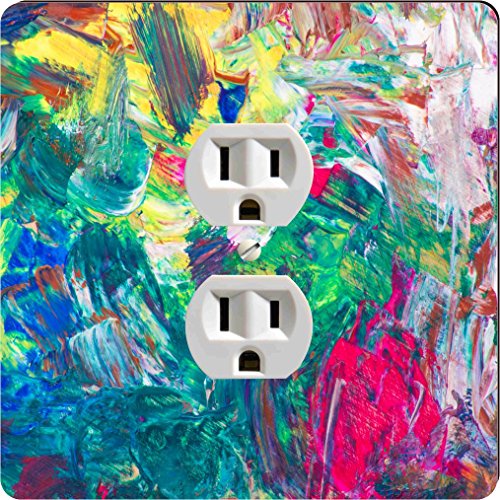 Rikki Knight 9102 Outlet - Placa de salida pintada a mano con diseño abstracto de fondo