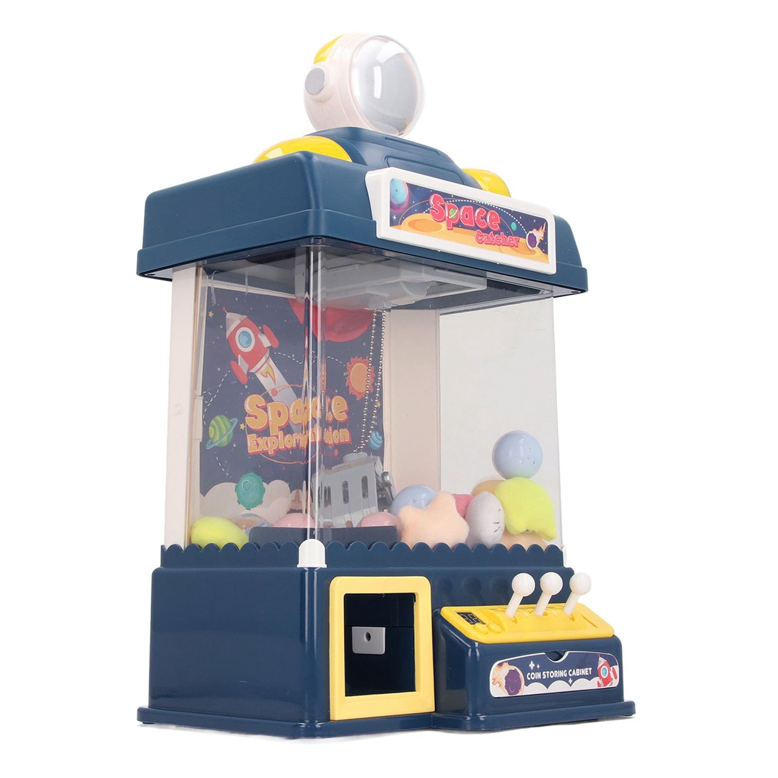 Schimer Mini Máquina de Garra Compacta y Divertida Grabber de Juguete con Efecto de Sonido para Niños Juego Interactivo Plástico 1 Unidad (Azul Oscuro)