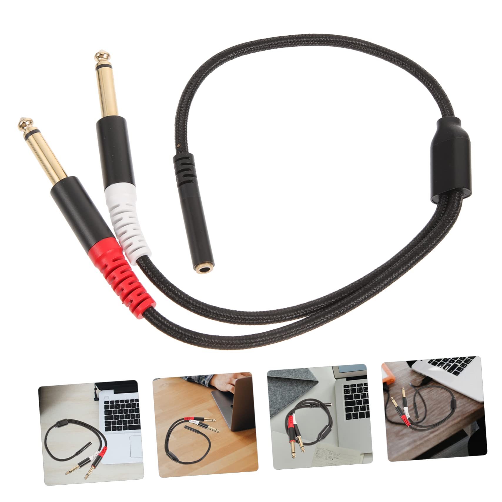 jojofuny 5 Piezas Cable Adaptador De Sonido Adaptador De 3,5 a 1/4 Cable Divisor para Auriculares Cable Estéreo Cable Audio 1/4 Tarjetas De Afirmacion Adaptador De 1/8 a El Plastico