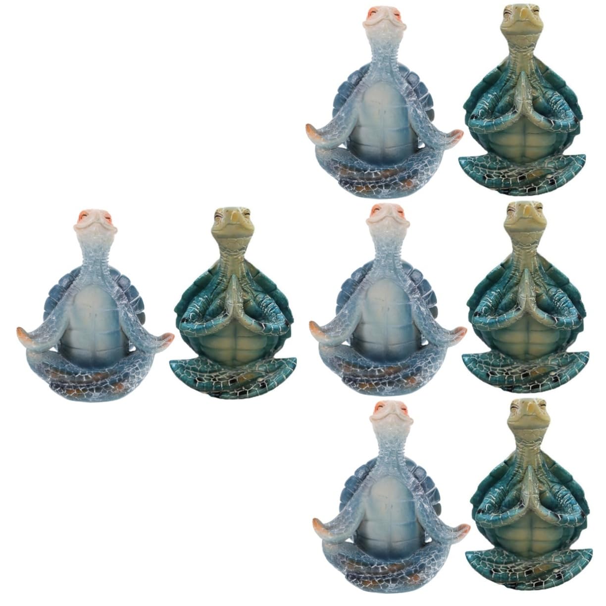 Statue de yoga tortue BESPORTBLE en résine pour décoration de jardin, lot de 8 pièces
