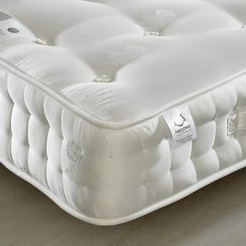 Orthopaedic 2000 Pocket Sprung, Happy Beds Signature Platinum Medium Firm Tension Mattress with Natural Fillings - 4ft6 Double (135 x 190 cm)