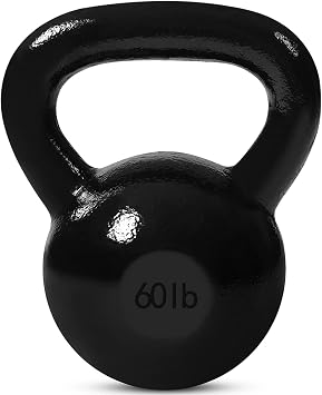 JFIT Cast Iron Kettlebell Single Weight, Flat Bottom, Polished Handle | Men & Women | CrossFit, Cardio & Strength Training