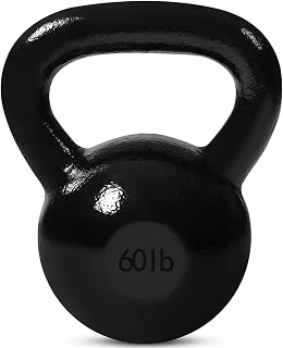 JFIT Cast Iron Kettlebell – Single Weight, Flat Bottom, Polished Handle | Men & Women | CrossFit, Cardio & Strength Training