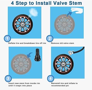 Riseuvo 5pcs TR412 and 50pcs TR600 Tire Valve Stem - Tubeless Snap-in Valve Stems