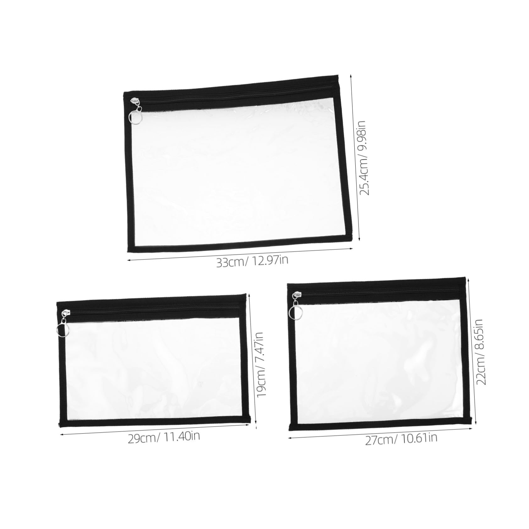 jojofuny 12stücke Durchsichtige Reißverschlusstasche Aus Pvc Transparente Dokumententasche Mit Reißverschluss Organizer-tasche Für Schreibwaren Make-up Oder Reisebedarf Und Robust Kompakte