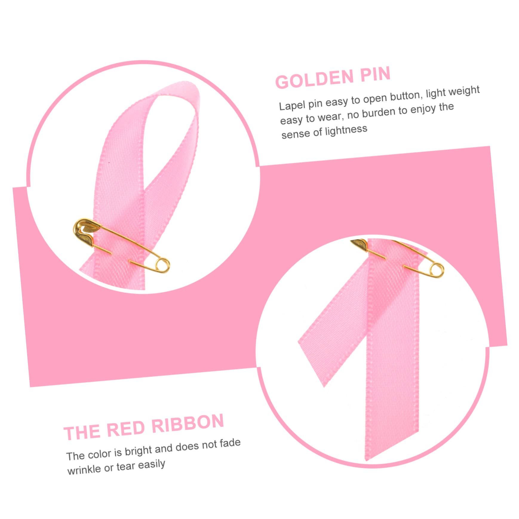 600stücke Brustkrebs-bewusstseinsbänder Mit Sicherheitsnadel Tragbare Fundraising-Ribbons Für Wohltätigkeitsveranstaltungen Und Unterstützung Von Krebspatienten