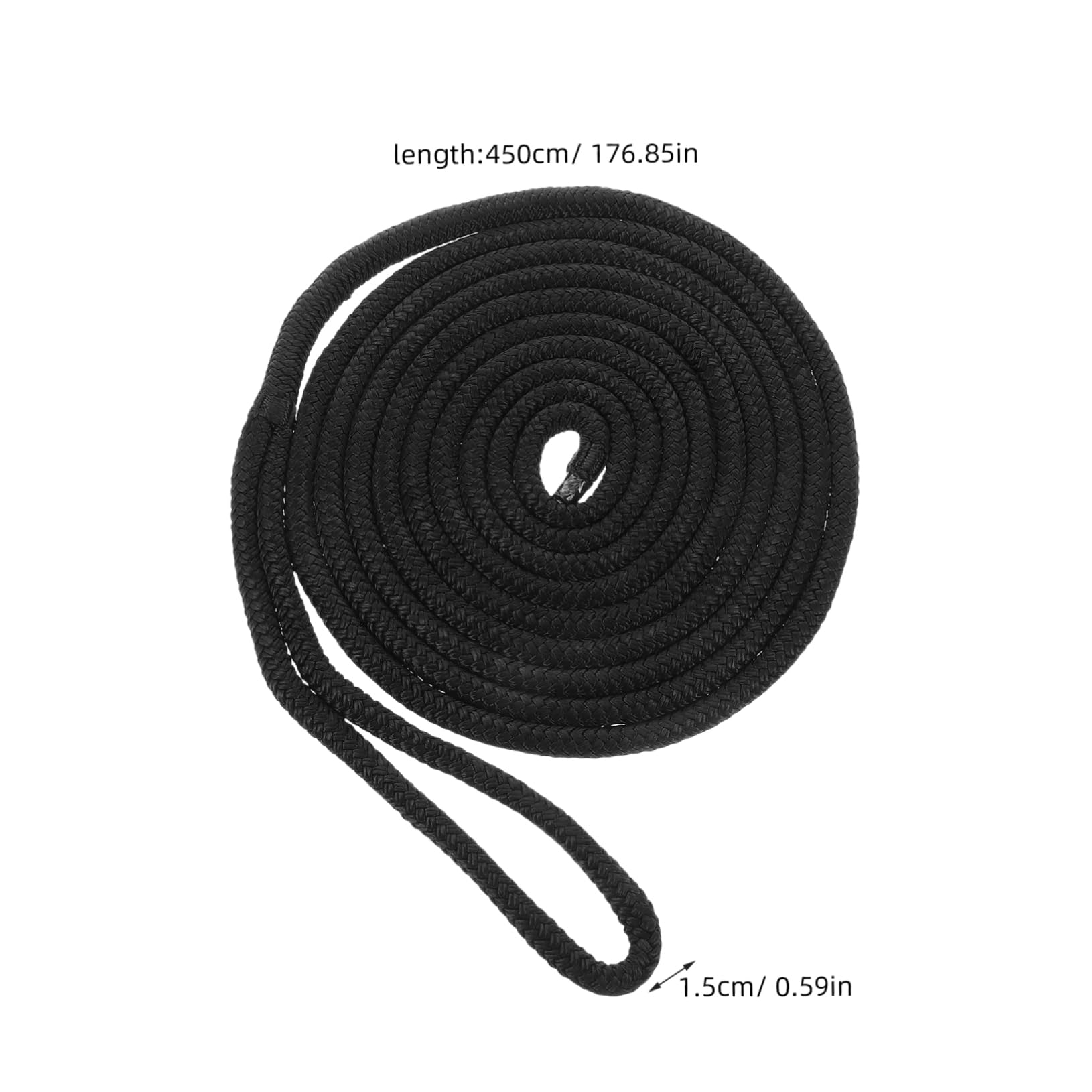 HOLIDYOYO 2Pcs Heavy Duty Nylon Dock Lines Bungee Anchor Rope for Boats Abrasion Resistant Braided Design for Reliable Docking and Mooring Activities Black