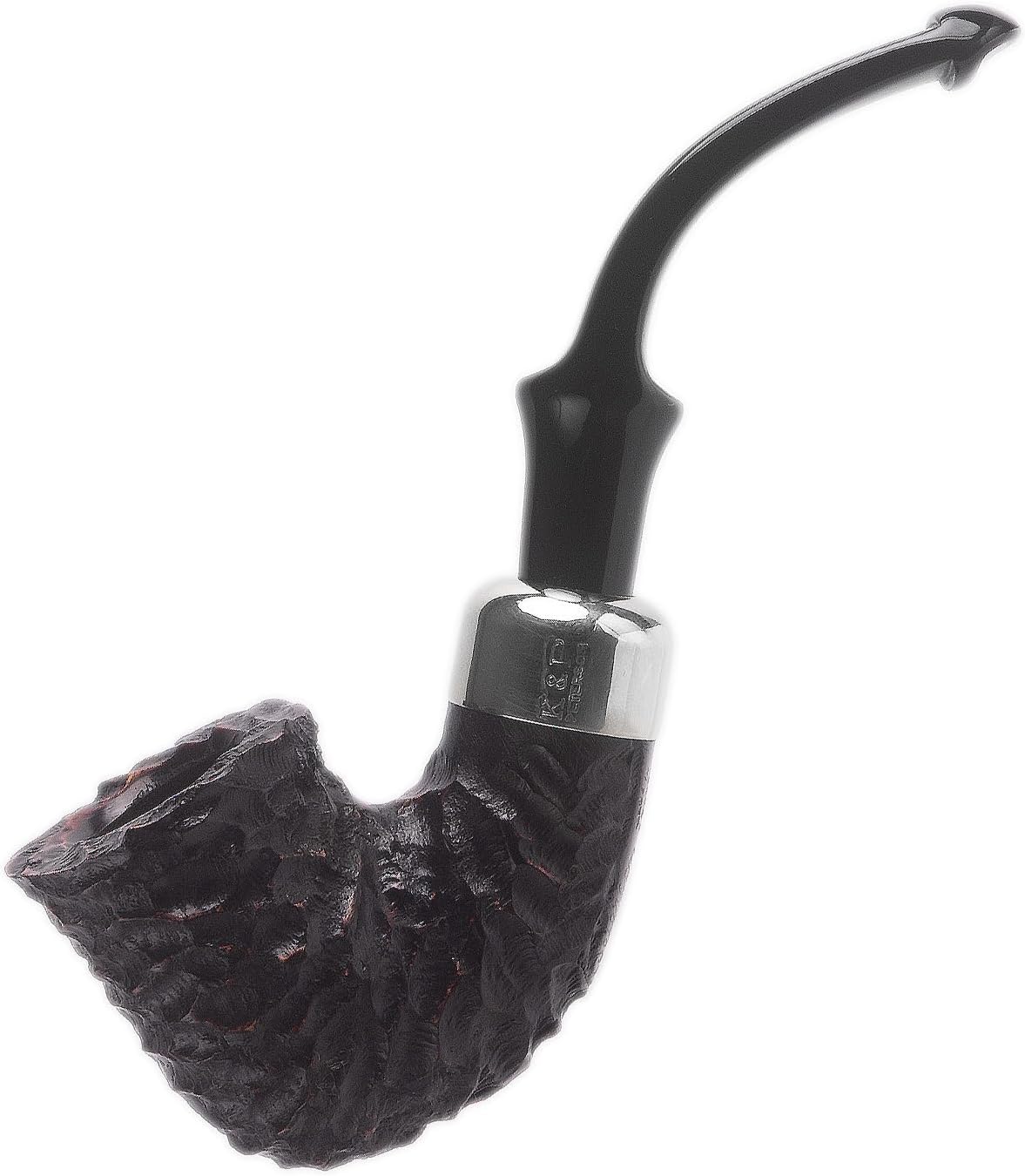 Peterson Pipes System Series Handmade in Ireland Mediterranean Briar Wood Pipe - Vintage Design, Rusticated Finish, Standard P-Lip, 3mm (305 Calabash)