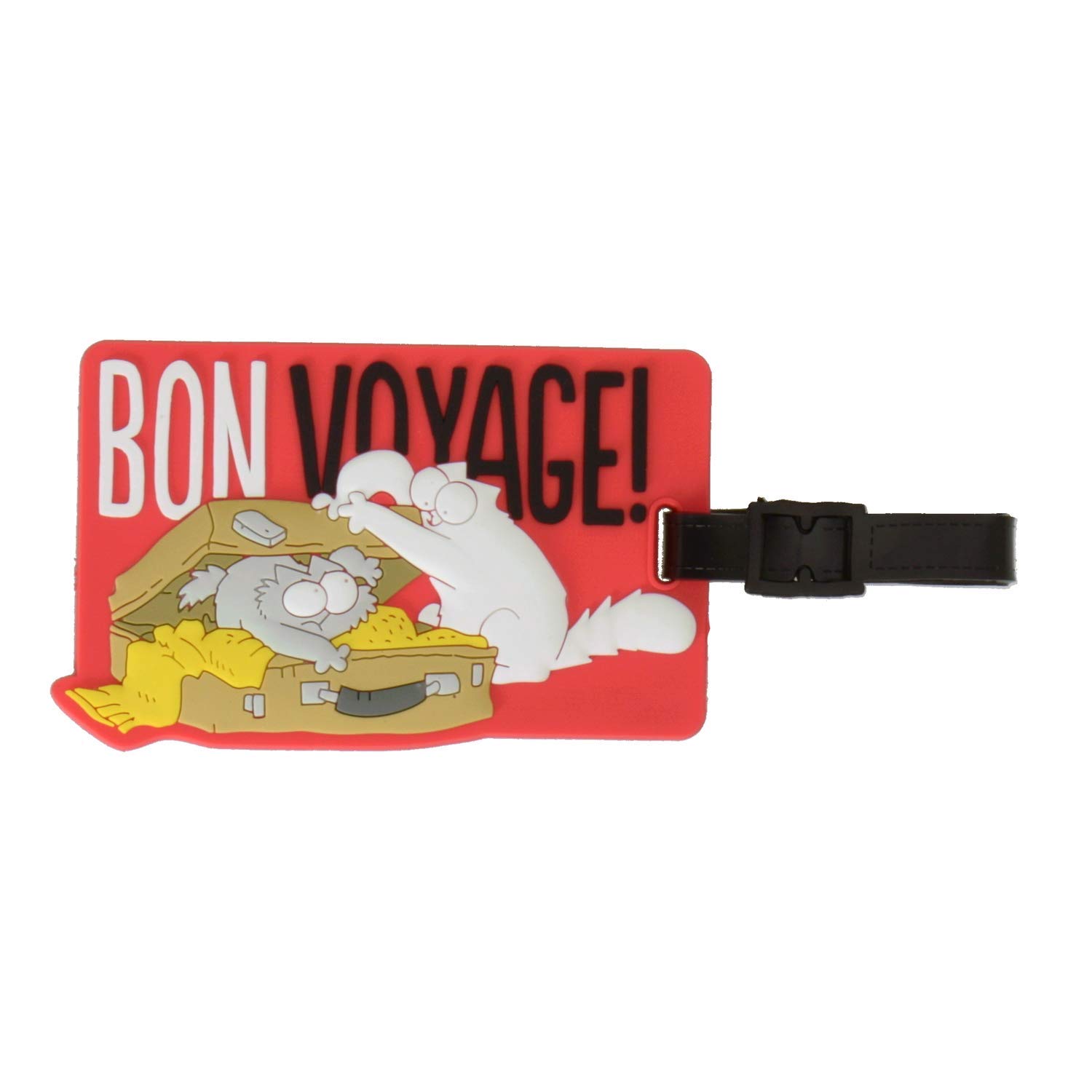 Puckator Fun PVC Luggage Tag-Simon's Cat Design, Multi, Height 6.5cm Width 10.5cm Depth 0.5cm