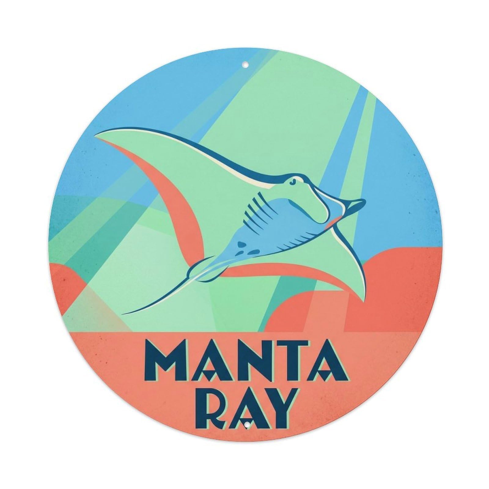 Manta Ray Hawaii Marine Life Reef Wildlife Metal Tin Sign