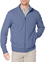 Amazon Essentials Sudadera Ligera de Felpa con Cremallera Completa y Cuello Perkins Hombre