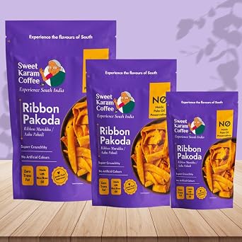 Sweet Karam Coffee SKC Ribbon Pakoda -Murukku Namkeen Pack of 3 Each180 gms