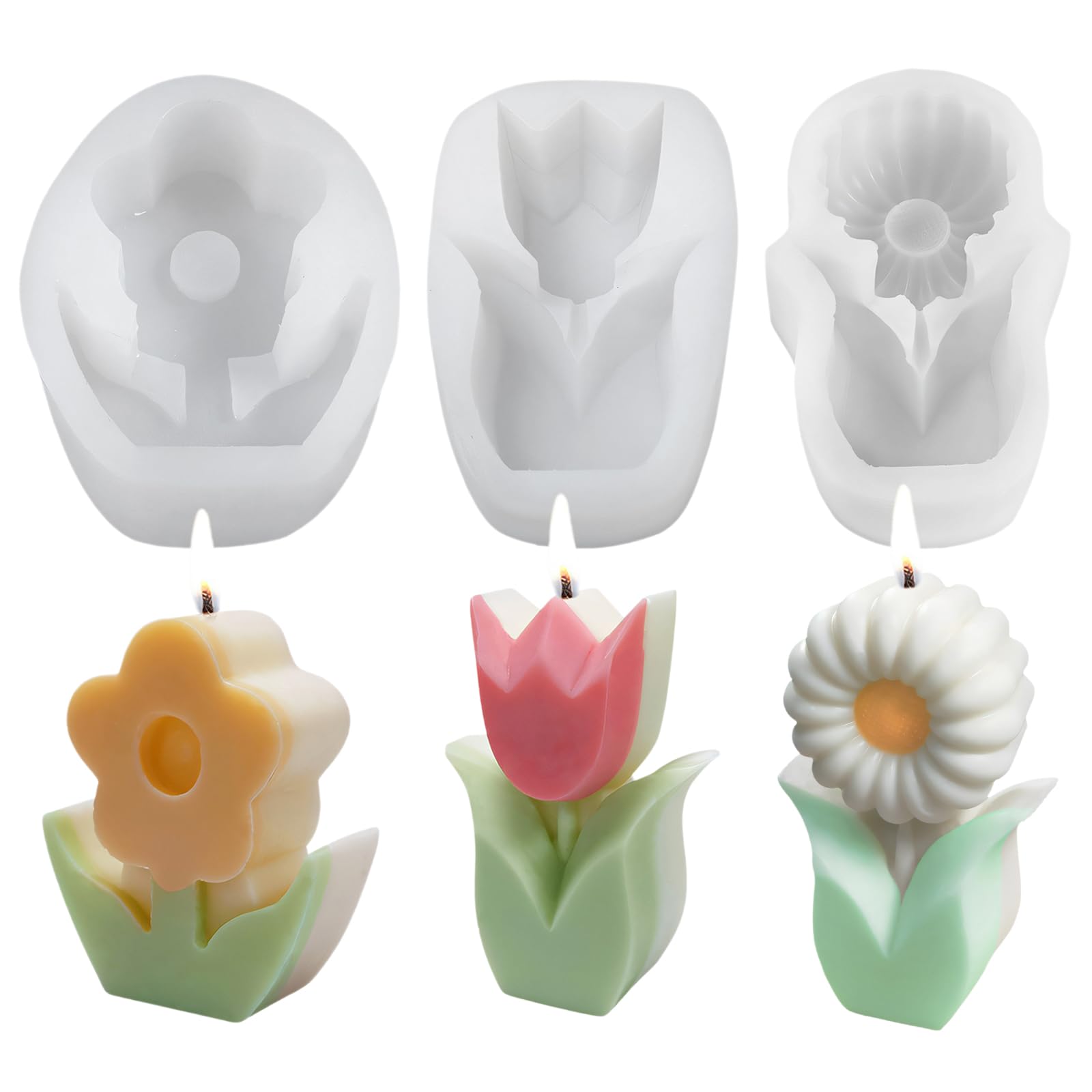 Siliconen kaarsenmal Grote Tulp 85x82 mm - Kaarsen maken - De