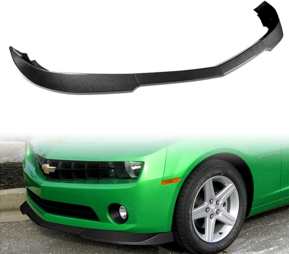 Q1-TECH, Front Bumper Lip fit for Compatible with 2010 2011 2012 2013 Chevy Camaro V6 Model Only (Does Not Fit V8 Models), Front Lip Spoiler Air Chin Body Kit Splitter ABS (Matt Black)