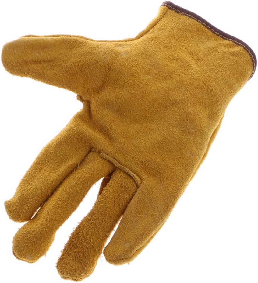 1Pair Leather Safety Protective Gloves Welding Welder Work Repair Wear-Resistant