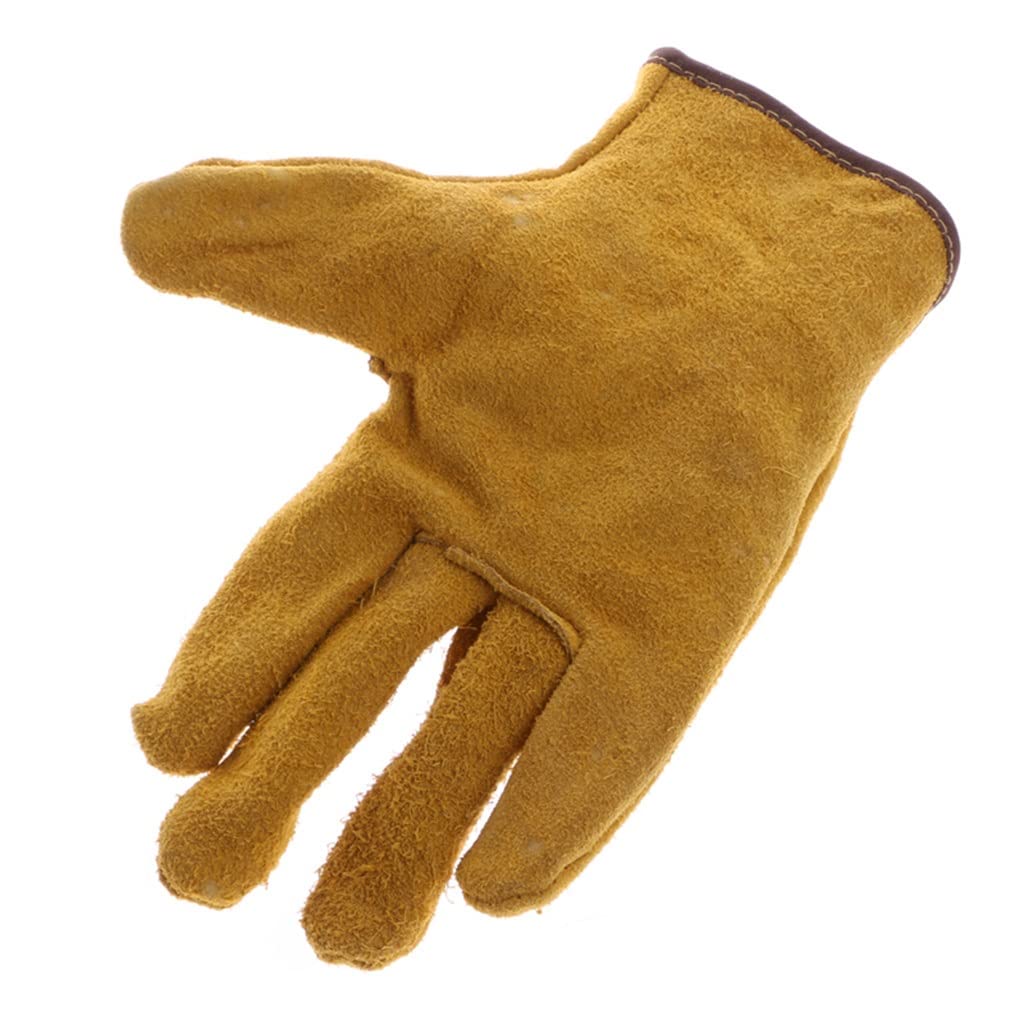 1 Par De Guantes Protección Seguridad Cuero Soldador Trabajo Reparación Resistente Al Desgaste