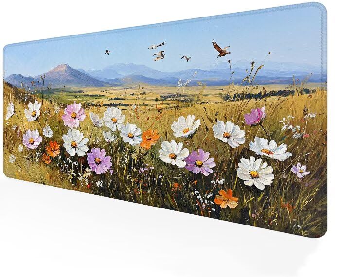 Tapis de souris XXL 1200x400mm jaune herbe en caoutchouc