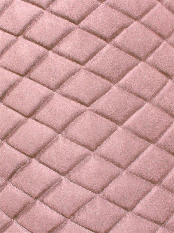 Micro Fiber Passion Suede Fabric Diamond 2' x 3' Quilted Foam Backing Upholstery 52' Wide Sold by The Yard (Pink)
