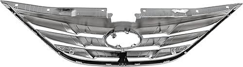 Miniatura 4 de Evan Fischer Conjunto de rejilla compatible con Hyundai Sonata 2011-2013 carcasa cromada con inserto de plástico pintable