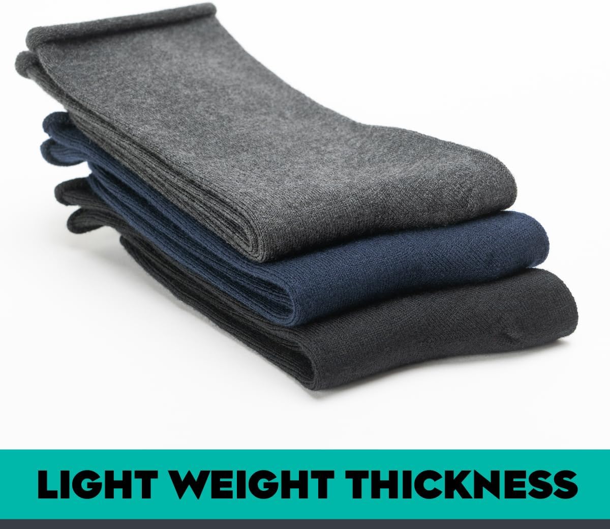 LIXIA Men's Non Binding Merino Wool Socks 3/6 Pairs Pack- Wide Calf Good for Circulation - No Compression Warm Breathable - Image 4