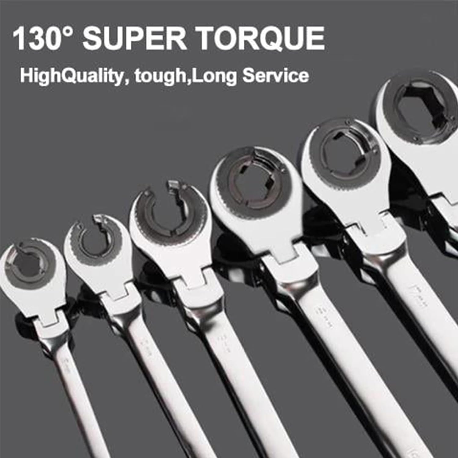 Open Tubing Ratchet Wrench, Fixed Head-Flexible Head 2 IN 1, Open End Ratchet Wrench - Chrome Vanadium Steel Fuel Line Ratchet Wrench (1/2"(13MM))