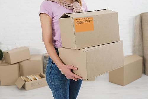 Miniatura 9 de AMZ Thermal Transfer Labels 4 x 6", Pack of 4000 Orange Thermal Shipping Labels, Stickers, 4x6 Thermal Labels, Perforated Mailing Labels for