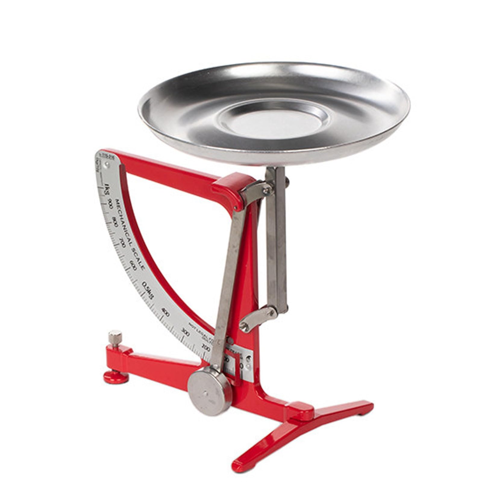 Báscula de Cocina mecánica con péndulo, báscula de Alta precisión para Alimentos, Bandeja de Aluminio de 19 cm, precisión de ±8 g para Cocina e investigación científica. (Red)