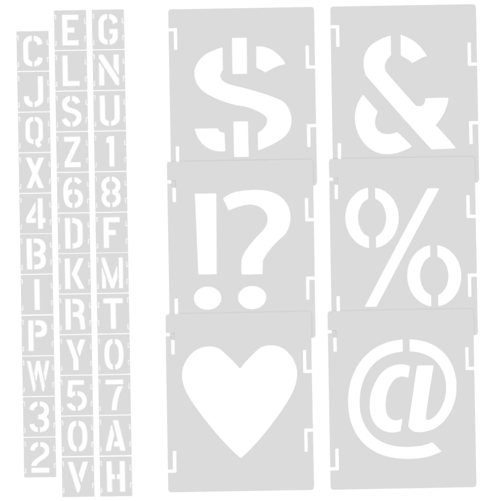 5 Ensembles Pochoirs de Peinture Lettres Creuses Pet Kit Réutilisable pour Diy Grands Modèles et Résistants pour Décoration Artistique