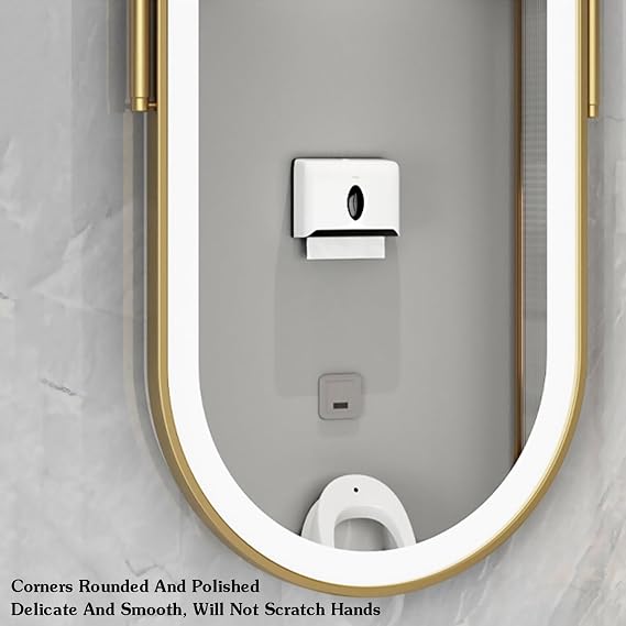 Ceiling Mirror, LED Lighting Bathroom Mirror Floating Bathroom Oval Vanity Mirror for Ceiling Mount Decorative Mirror Above Sink(White,50x80cm)