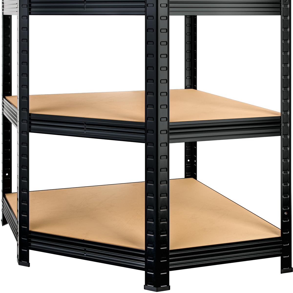 Monzana® Eckregal Premium Lagerregal 180x70x40cm 1050kg 6 MDF-Platten Regal Schwerlastregal Kellerregal Steckregal Werkstattregal Schwarz