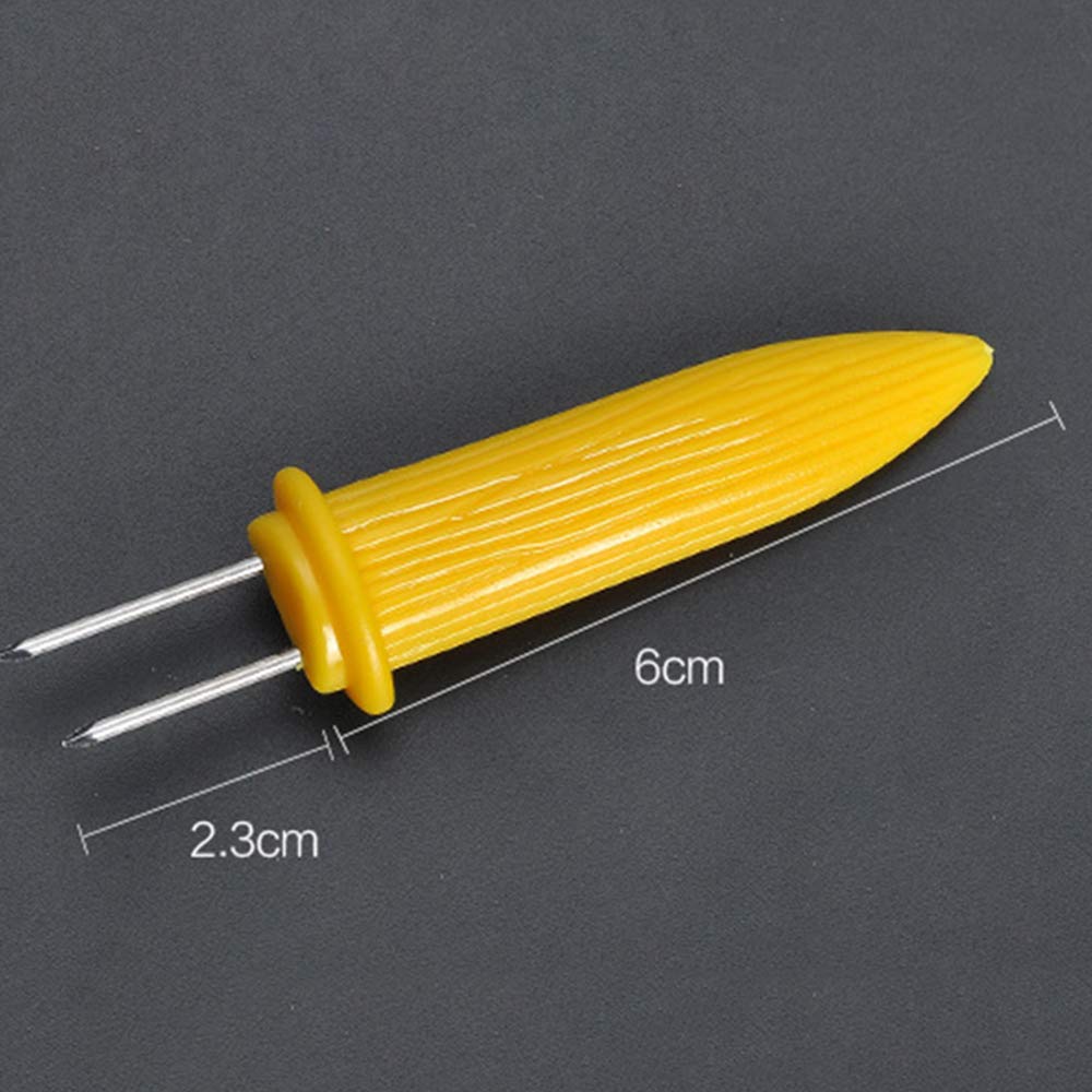 10 supporti per mais, in acciaio inox, con manico per mais, forchetta per barbecue, forchetta, spiedo per barbecue all'aperto (10)