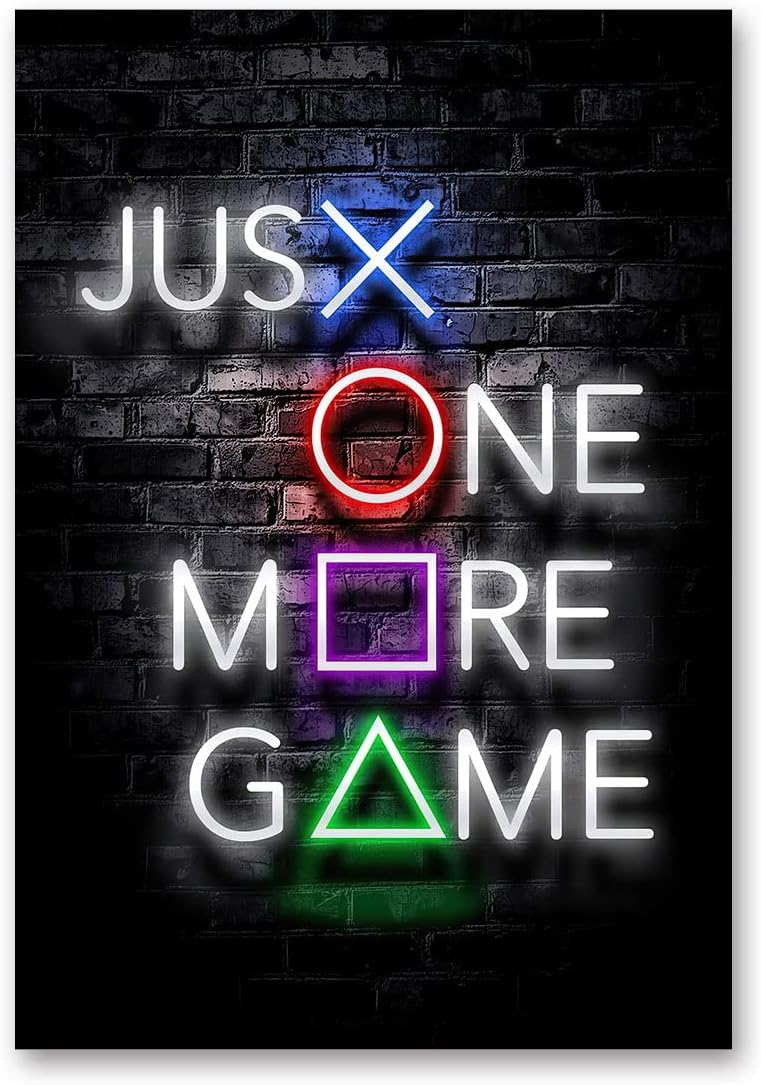 game room canvas wall art print wall art print wall decor prints poster with framed for boy room bedroom - just one more game