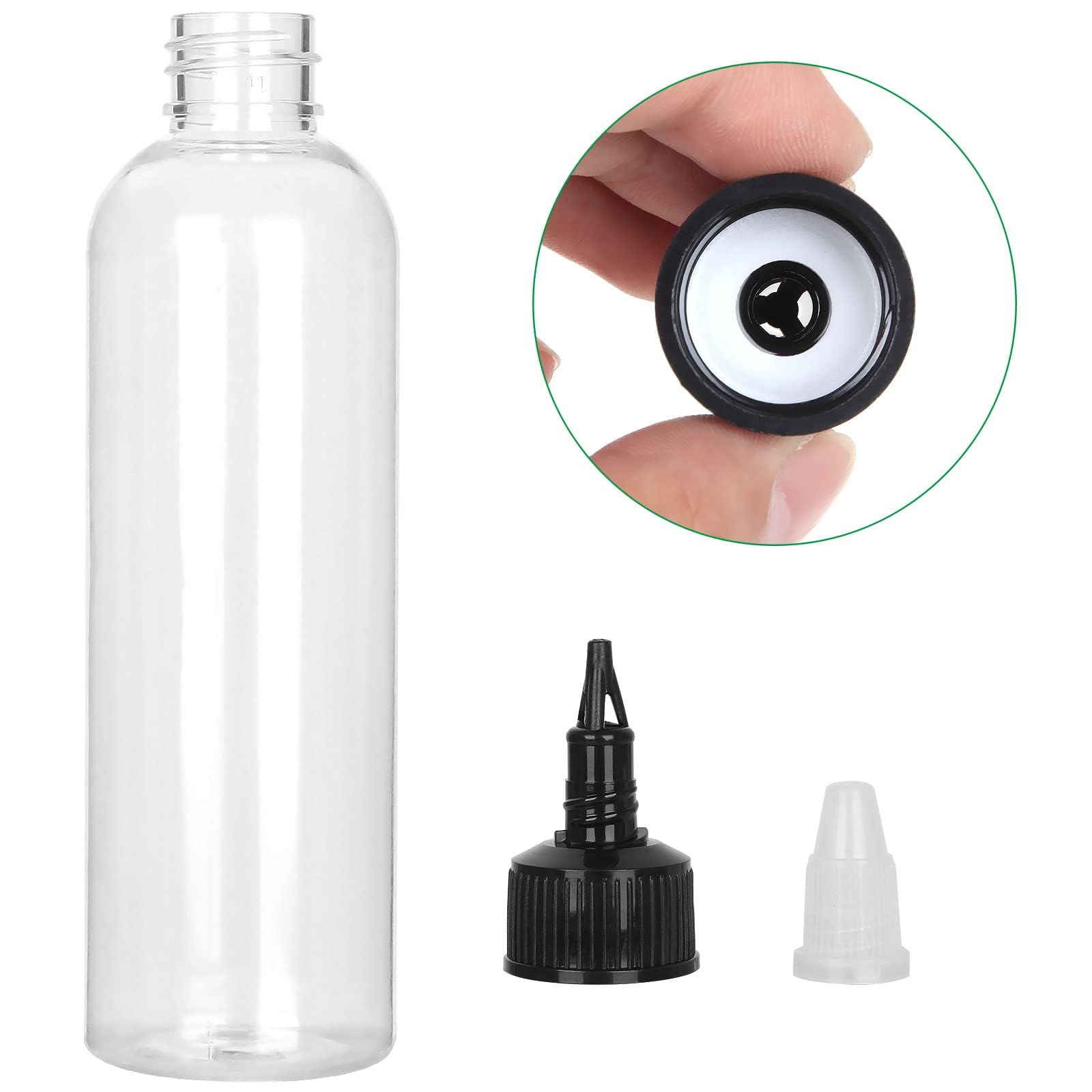 32 Pezzi 120 ml Squeeze Bottle, bottiglie di distribuzione, dispenser con tappo a vite (4 oz, trasparente)