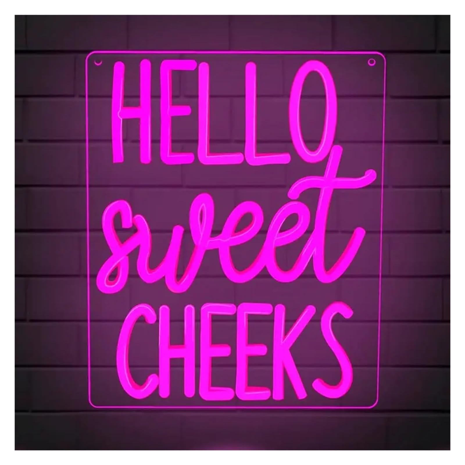 Wiszące neony artystyczne Hello Sweet Cheeks Neonowa Tablica Dekoracyjna Na Ścianę Różowe Światło LED Ściemnialne Do Łazienki, Sypialni, Na Wesele, Na Przyjęcie Urodzinowe, 24cmx30cm