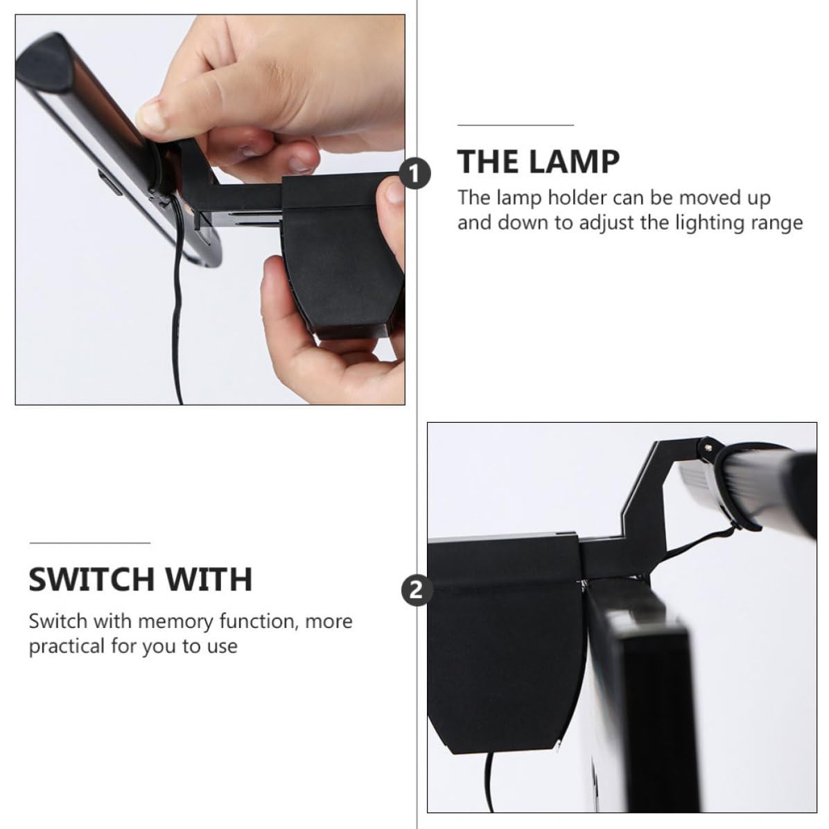 Artibetter Éclairage LED pour Écran D'ordinateur Réglable, Usb, Noir | Applique Murale Usb, Alliage D'aluminium, 84 Perles, 5v1a-2a, Câble USB Inclus, Ra 95