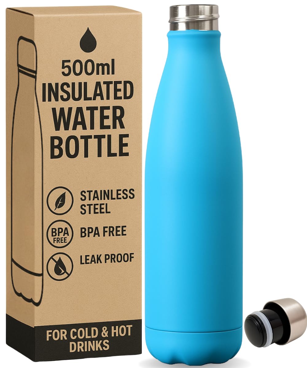 Electoys 500ml Water Bottle Stainless Steel | Flask for Hot Drink | Travel Mug Leakproof Water Bottle | BPA Free Gym Bottles for Women Men | Insulated Metal Drinking Flask Travel Waterbottle โ image 1