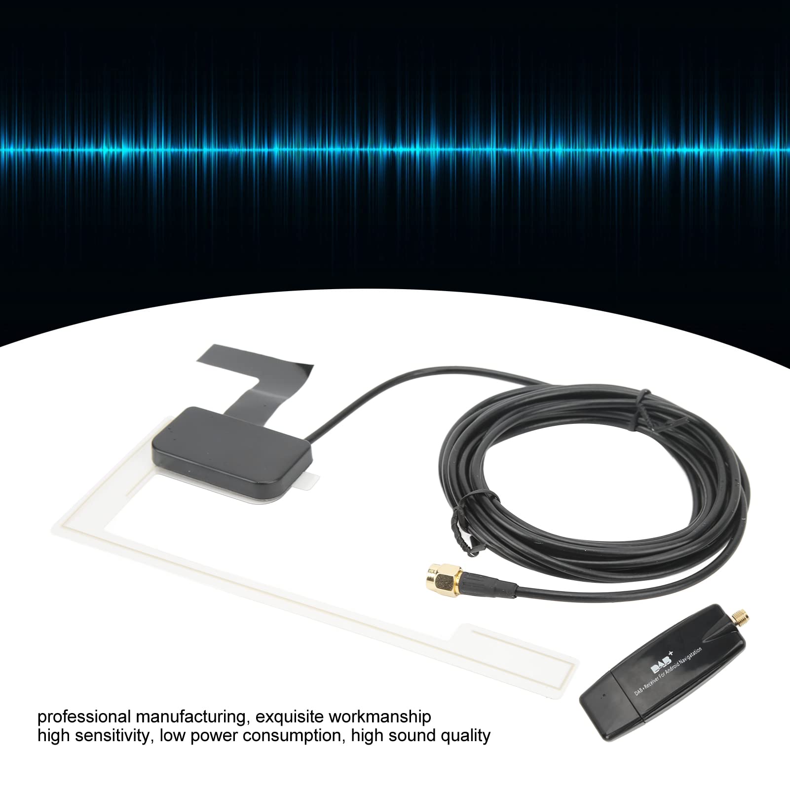 Receptor de Radio Digital Dab para Coche, Adaptador Universal de Caja Dab para navegación de Coche Android 4.4, Plug and Play con Puerto USB C, Receptor de Radio Digital de Alta