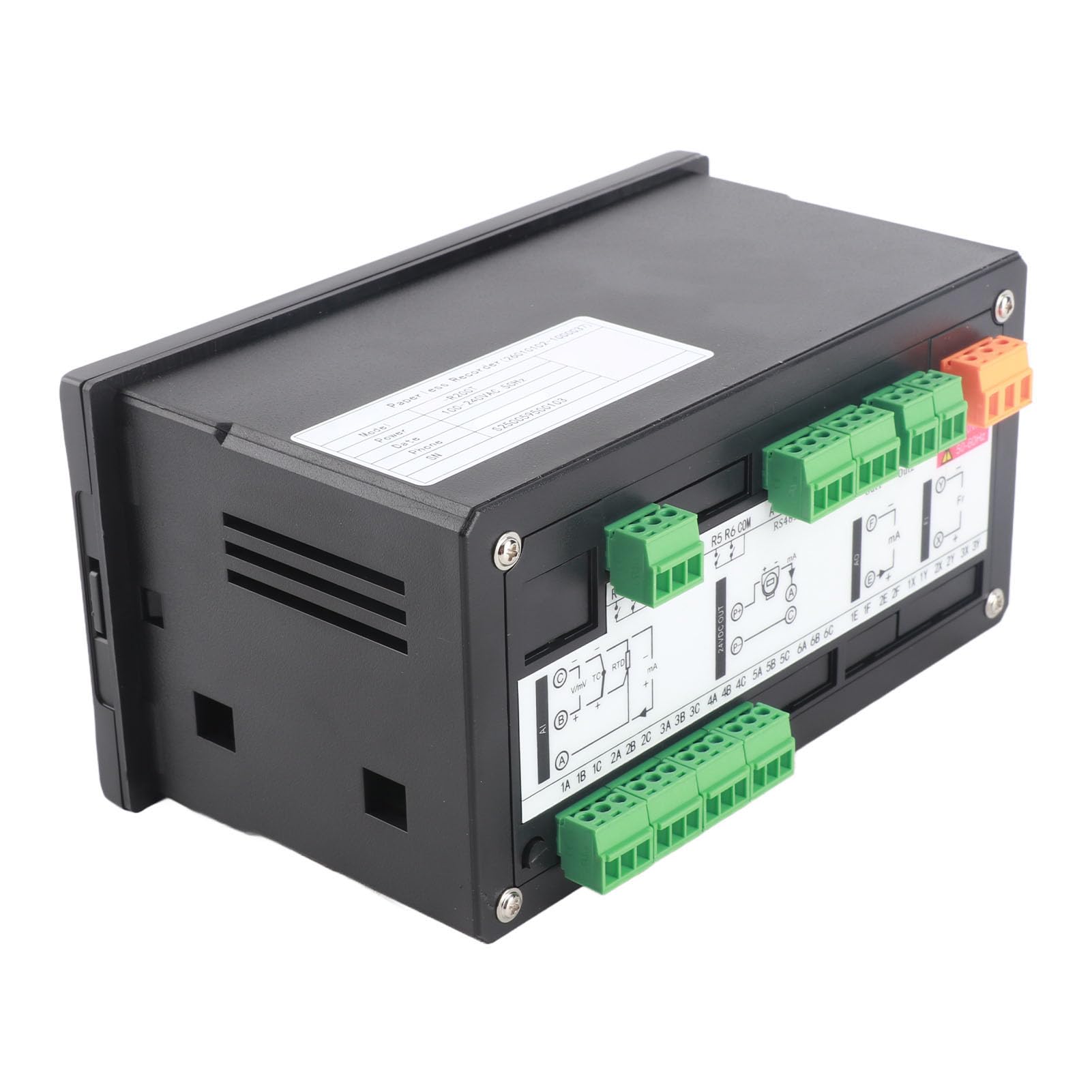 FTVOGUE Wielokanałowy Rejestrator Temperatury ABS Bezpapierowy Miernik Temperatury 4-kanałowy 4-calowy Wyświetlacz LCD 800 X 480 2 Alarmy 1 S Próbkowanie dla Techników Monitorowania Procesów