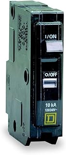 Square D QO115HM Circuit Breaker, 15A, 1P, 10Ka, 120Vac