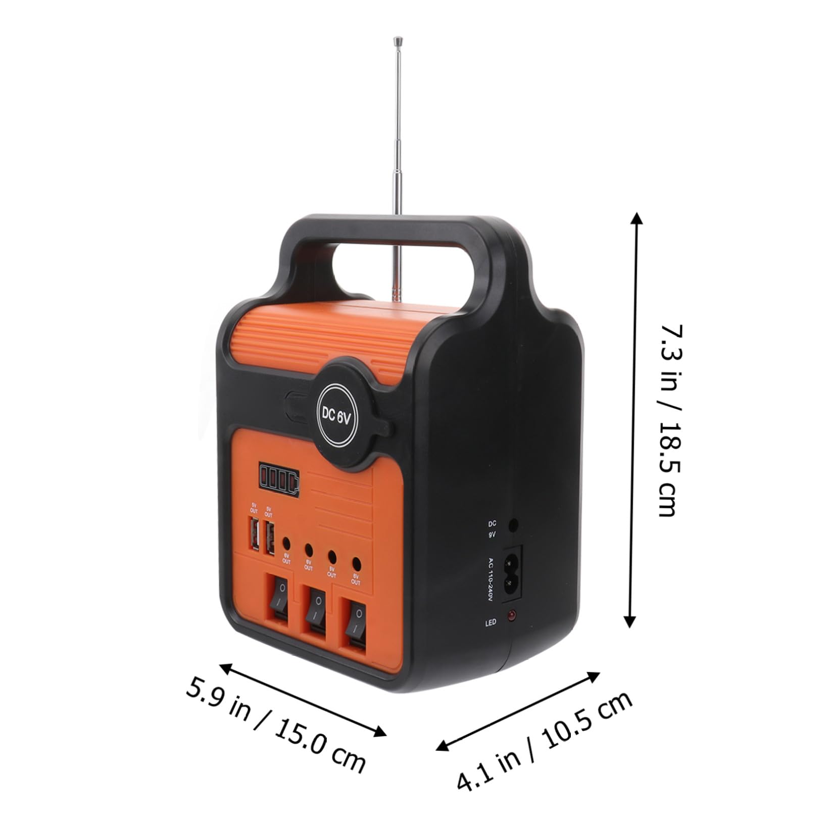 Negro Generador de Energía Solar Compacto 220v 25w para Camping