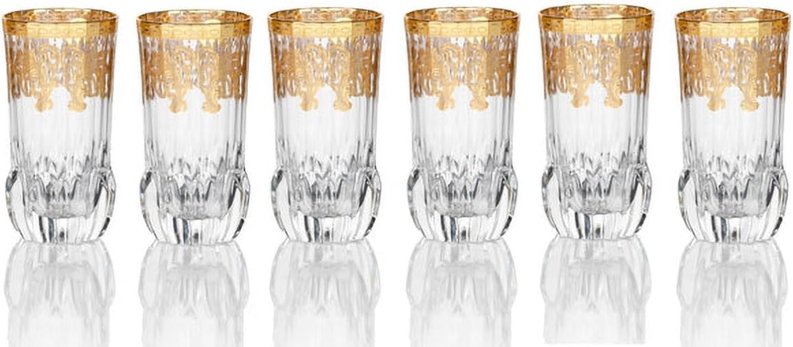 HOMEHUT Elegant and Modern Crystal Highball Glasses Set for Hosting Parties and Events - Set of 6, Clear High Ball Glasses, Made in Italy