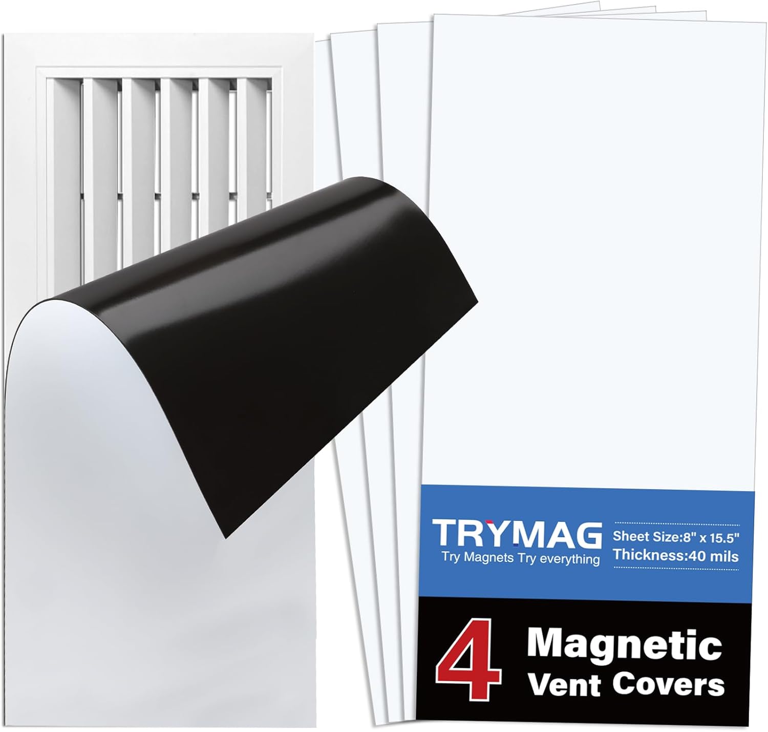TRYMAG Strong Floor Vent Covers 8"x15", 4 Pack Vent Covers for Home Floor Standard Air