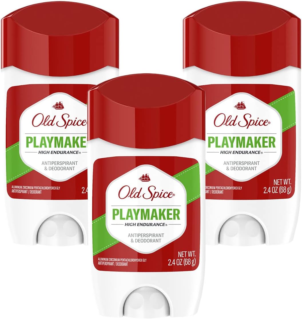 Old SpiceHigh Endurance Invisible Solid Antiperspirant Deodorant, Playmaker Scent, 2.4 Ounce (Pack of 3)