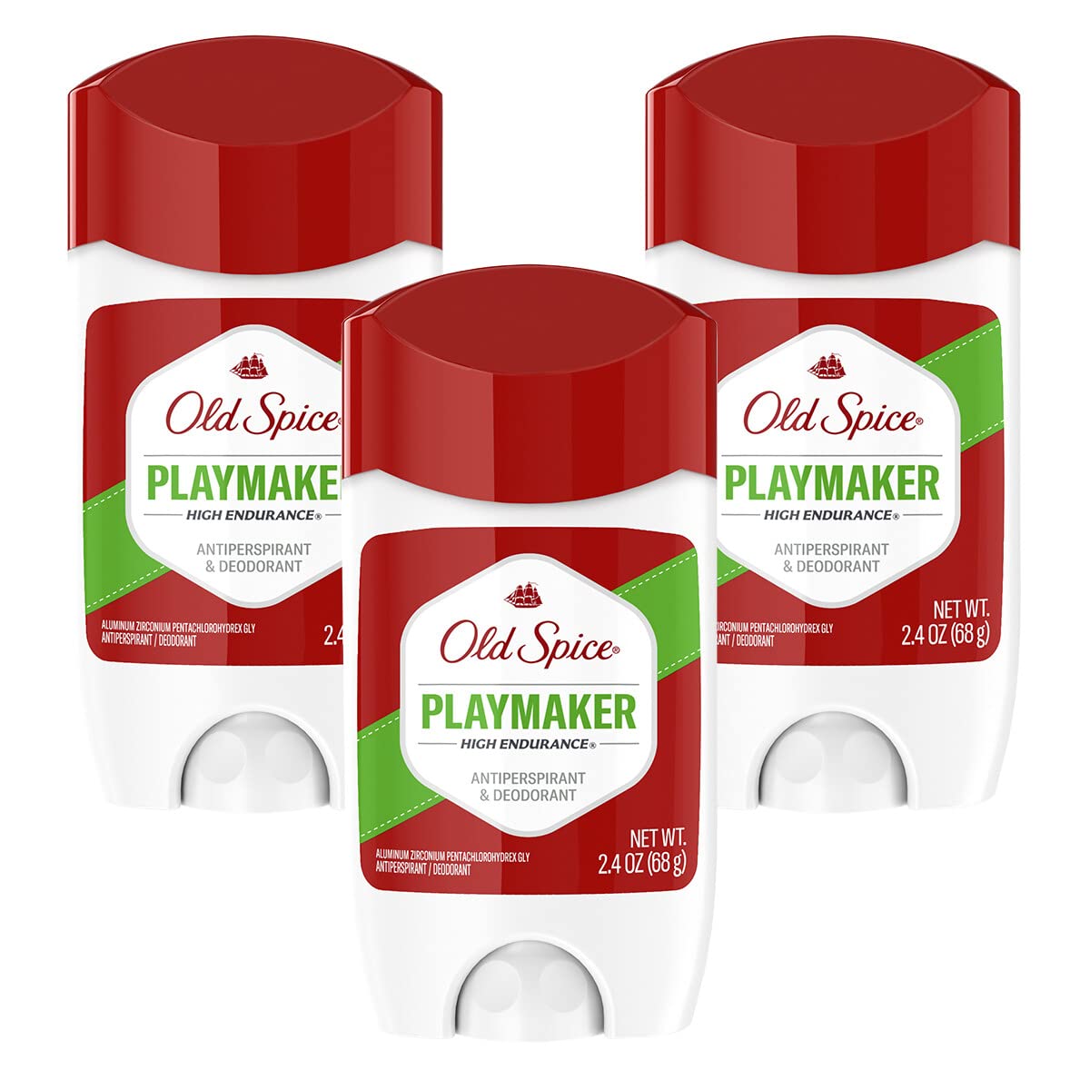 Old SpiceHigh Endurance Invisible Solid Antiperspirant Deodorant, Playmaker Scent, 2.4 Ounce (Pack of 3)